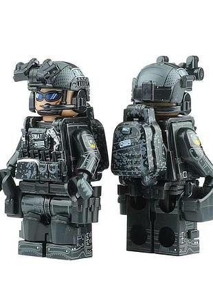 Фигурка бойца спецназа swat для lego лего черный