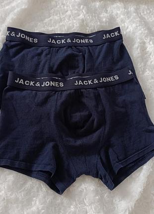 Сині боксерки базові труси чоловічі котонові jack jones s c 8 36 44