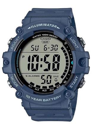 Мужские часы casio ae-1500wh-2a полимерный ремешок серый дисплей