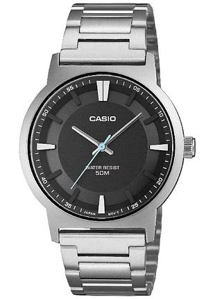 Мужские часы casio mtp-b220d-1a стальной браслет чёрный циферблат