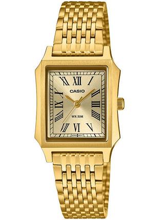 Женские часы casio ltp-b190g-9b стальной браслет золотистый циферблат
