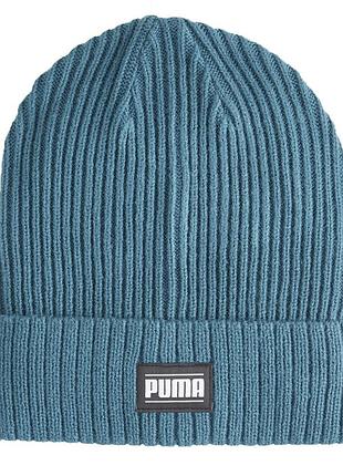 Шапка  puma ribbed classic cuff beanie зелена 02403811