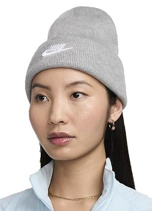 Шапка nike u nk peak beanie tc fut f24 l сіра
