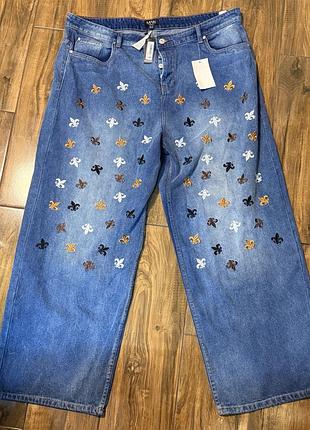 Boohooman extreme baggy чоловічі джинси stone, uk/us 44 eur 60, широкі рвані, 100% cotton, нові з бірками, оригінал, streetwear денім штани брюки