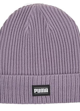 Шапка  puma ribbed classic cuff beanie фіолетова 02403819