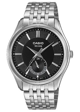 Мужские часы casio mtp-b315d-1a стальной браслет чёрный циферблат