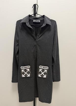 Сукня міді жіноча off-white сіра осіння розмір m