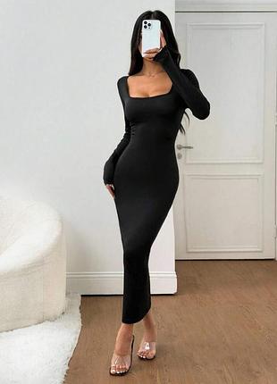 Красивое платье миди в рубчик/платье