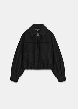 Куртка жіноча zara бомбер чорна 4