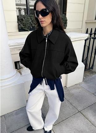 Куртка жіноча zara бомбер чорна