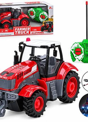 Трактор на радиоуправлении farmer truck 1:24 21,5 см со светом, резиновыми колесами и аккумулятором