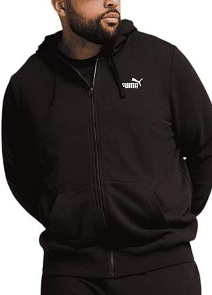 Мужская толстовка puma ess full-zip hoodie черная 68258801