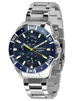 Goodyear g.s01262.01.01 чоловічий годинник темносиній циферблат сталевий браслет