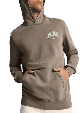 Мужская толстовка puma class hoodie коричневая 68464193