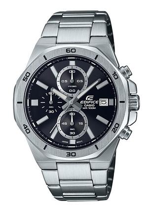 Casio edifice efv-640d-1a чоловічий годинник чорний циферблат сталевий браслет wr 100 м