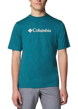 Футболка лобовичья columbia csc basic logoTM short sleeve бирюзовая