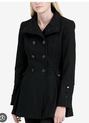 Двубортный шерстяной бушлат, пальто calvin klein pleat peplum
