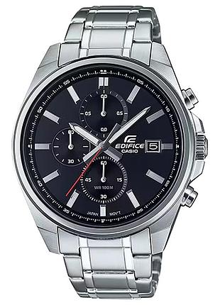 Casio edifice efv-610d-1a чоловічий годинник чорний циферблат сталевий браслет wr 100 м