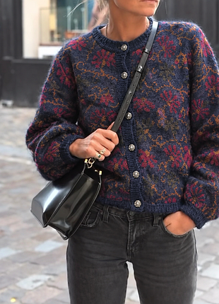 Винтажный мохеровый кардиган pitlochry knitwear (шотландия)