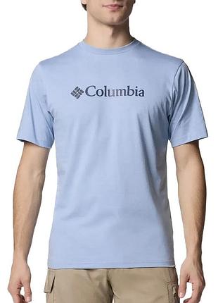 Футболка лобвица columbia csc basic logoTM short sleeve голубая