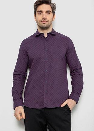 Сорочка чоловіча з принтом, колір фіолетовий, 186r6917-9