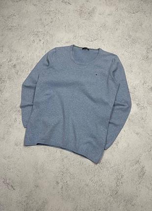 1371/ блакитний жіночий светр tommy hilfiger з лого на грудях