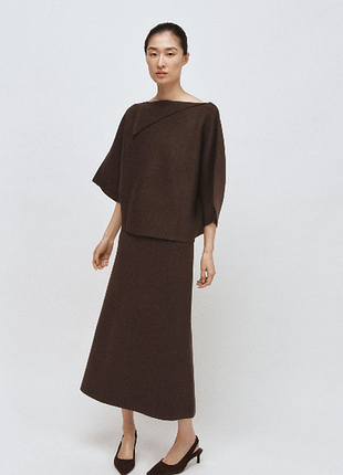 Трикотажный теплый костюм свитер+ юбка zara