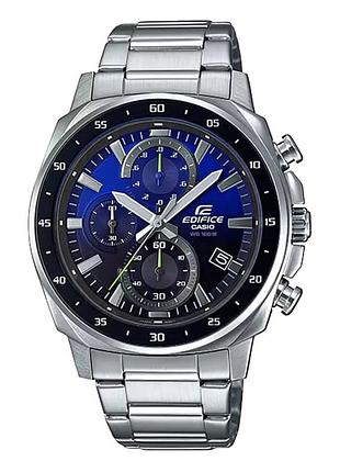 Чоловічий годинник casio edifice efv-600d-2a сталевий браслет синій циферблат