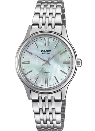 Женские часы casio bls-100ds-2a стальной браслет перламутровый циферблат