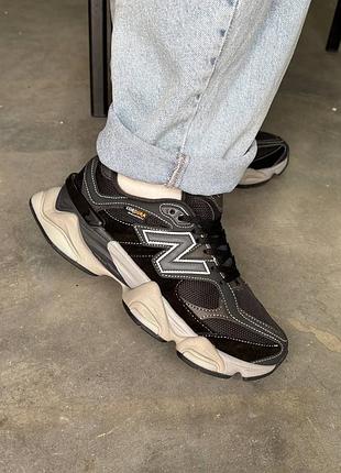 Кроссовки утепленные женские new balance 9060 cordura termo black grey термо