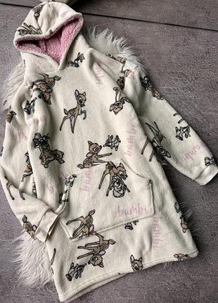Худі плед primark «bambi» молочний, xs-m, зріст 146-170 см