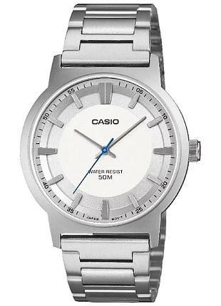 Casio mtp-b220d-7a чоловічий годинник білий циферблат сталевий браслет