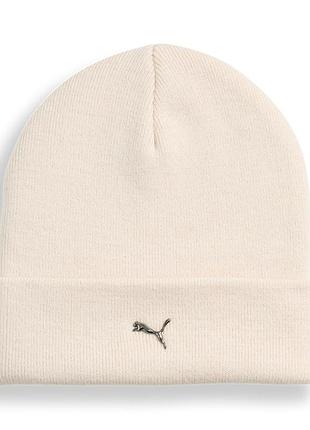 Шапка puma metal cat high crown beanie молочна 02640404