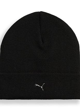 Шапка puma metal cat high crown beanie черная 02640401