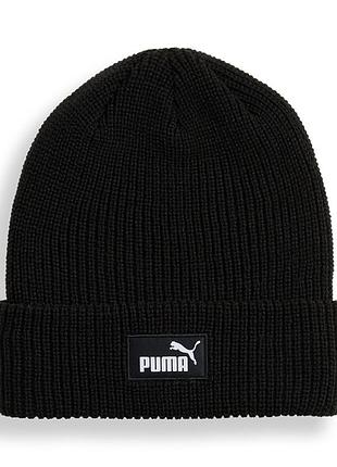 Шапка puma ess high crown beanie чорна 02641001