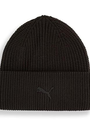 Шапка  puma wardrobe ess mid crown beanie чорна 02640801