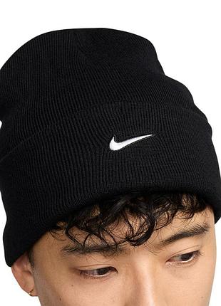Шапка nike u nk peak beanie tc swsh f24 l чорна