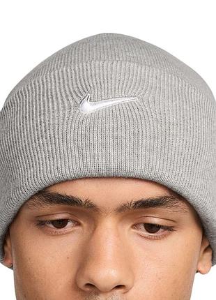 Шапка nike u nk peak beanie tc swsh f24 l серая
