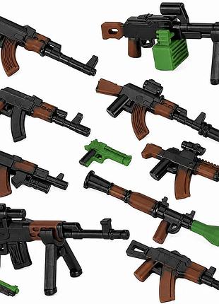 Комплект зброї автомат ak47 ak74 кулемет гвинтівка рпг пістолет для фігурок лего lego
