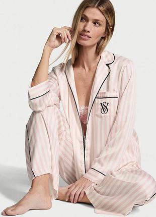Жіноча піжама victoria's secret рожева в смужку