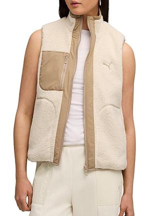 Жилет женский puma reversible sherpa vest бежевый 68838887