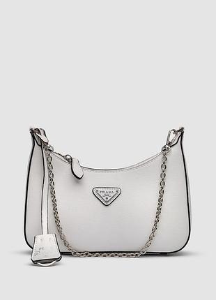 💎 prada re-edition 2005 saffiano leather bag white