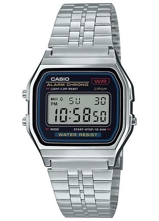 Наручний годинник casio a159wa-n1 сталевий браслет сріблястий дисплей