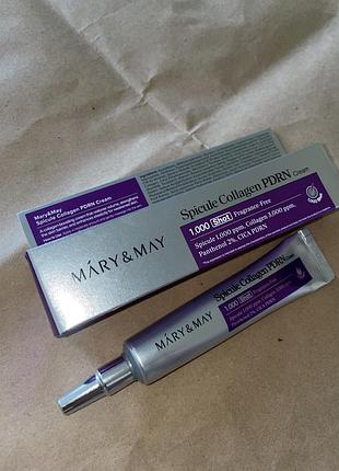 Крем для обличчя mary&may spicule collagen pdrn cream зі спікулами, колагеном і pdrn 15 мл