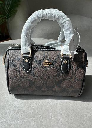❌ coach rowan brown satchel in signature canvas