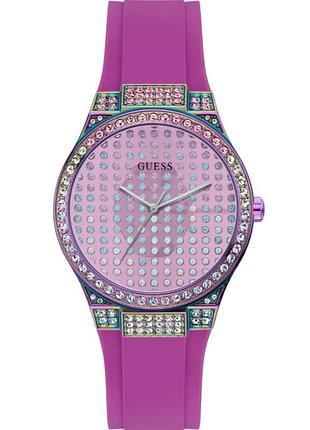 Guess gw0482l2 жіночий годинник силіконовий ремінець фіолетовий циферблат