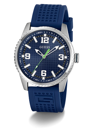 Guess gw0890g1 мужские часы силиконовый ремешок синий циферблат