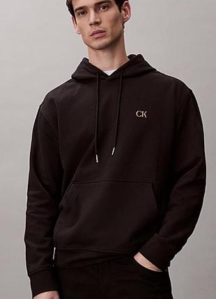 Чоловіча толстовка calvin klein graphic logo hoodie чорна