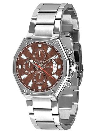 Guardo premium 012763-3 мужские часы коричневый циферблат стальной браслет
