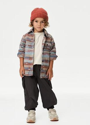 Рубашка куртка для мальчика m&amp;s 4809m 4-5 лет коричнево-синяя